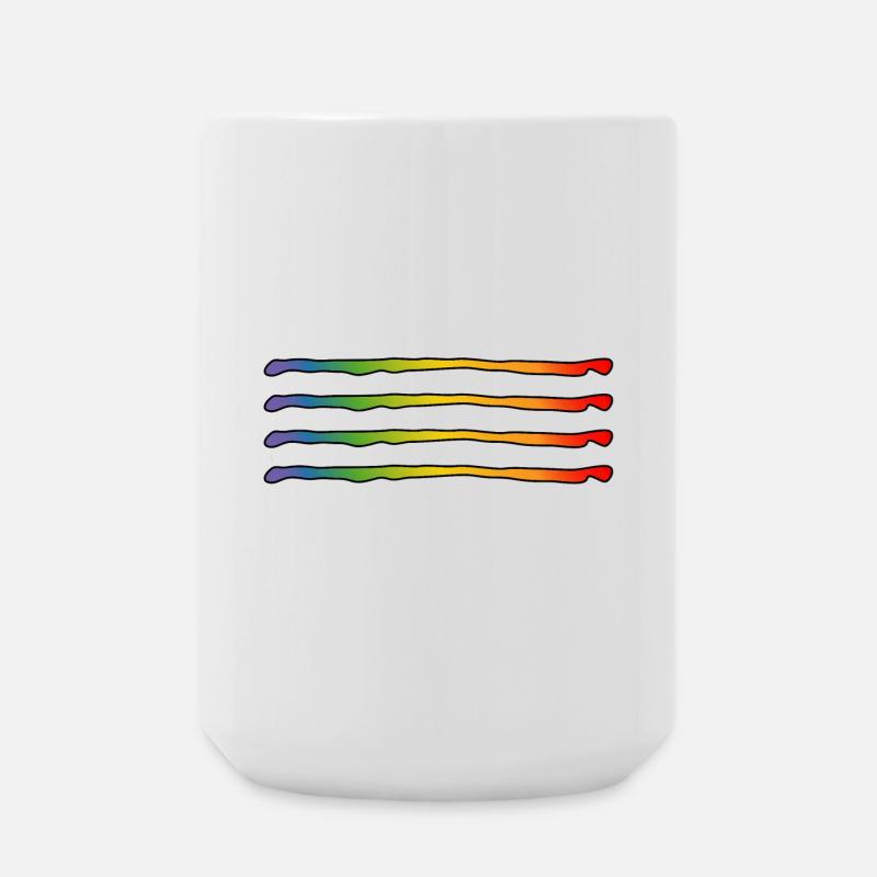 Regenbogen lines LGBT lgbtqi queer lgbt csd tshirt - Große Tasse 440 ml - Weiß