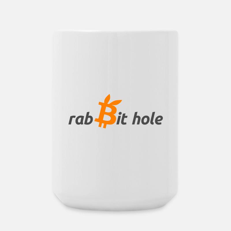 Digitale Bitcoin-Graphik auf Dunkelblau - Große Tasse 440 ml - Weiß
