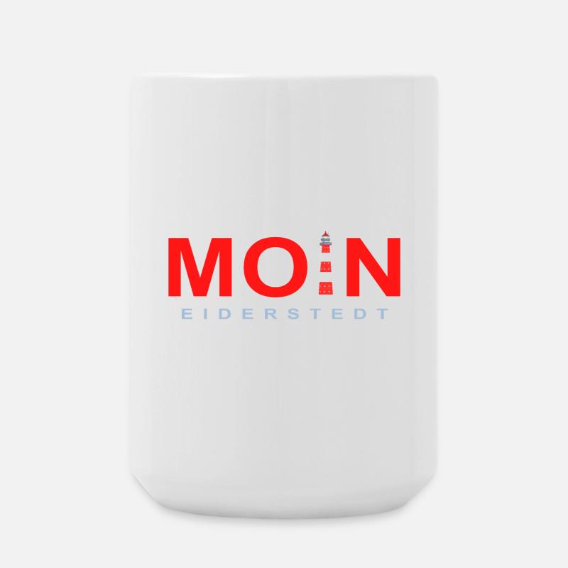 Moin Eiderstedt, Leuchtturm Westerheversand - Große Tasse 440 ml - Weiß