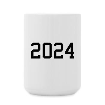 2024 weiß Silvester Neujahr schwarz - Große Tasse 440 ml - Weiß - Vorne