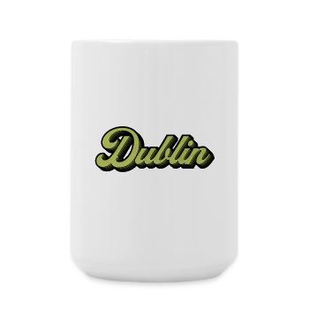 Dublin Retro Script in Lime - Large Mug 440 ml - white - Front
