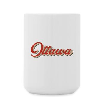 Calgary Canada Lettering – Retro Typography - Large Mug 440 ml - white - Front
