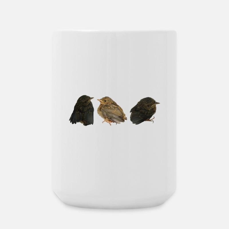 Rotkehlchen Ästlinge - Große Tasse 440 ml - Weiß