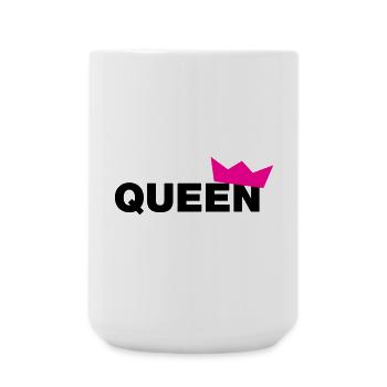 Faute de frappe Queen avec couronne / 2 couleurs - Grande tasse 440 ml - blanc - Devant