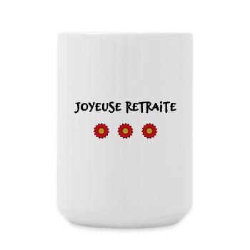 RETRAITE. BONNE RETRAITE. JOYEUSE RETRAITE - Grande tasse 440 ml - blanc - Devant