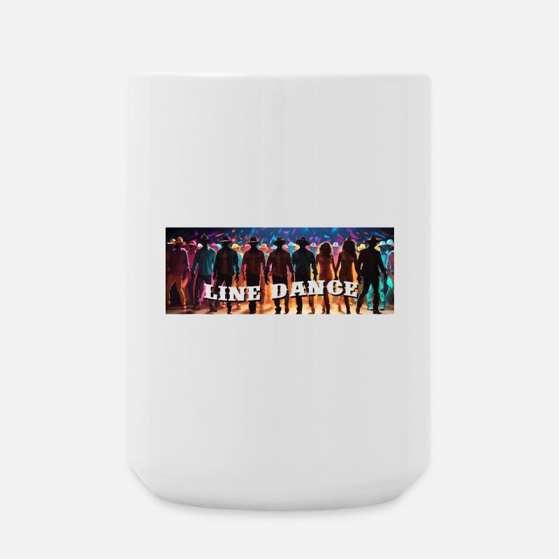 Line Dance Gruppe beim Tanzen - Große Tasse 440 ml - Weiß