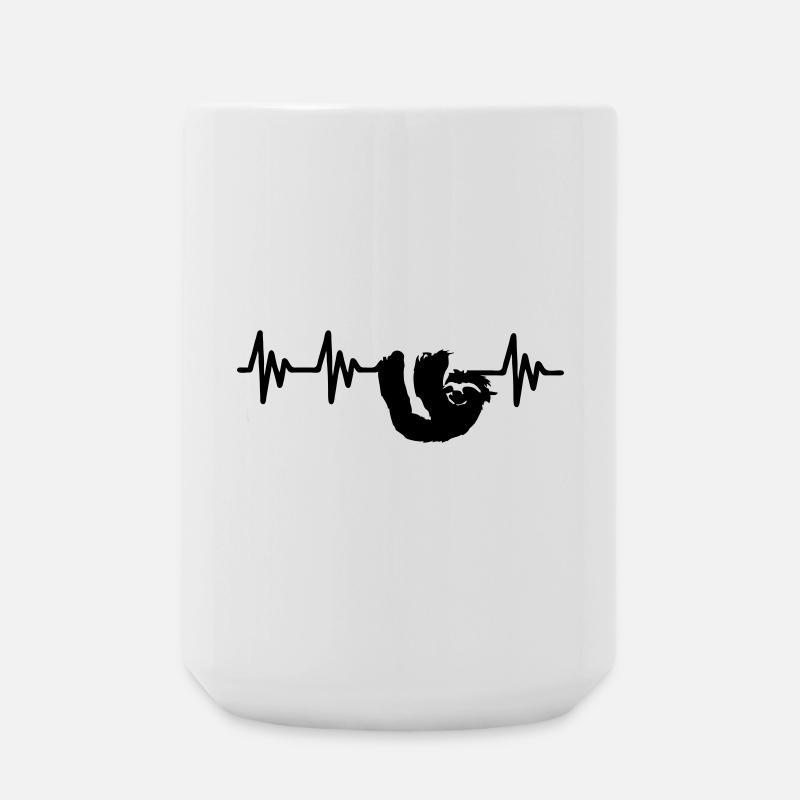 Herzlinie Faultier Geschenk - Große Tasse 440 ml - Weiß