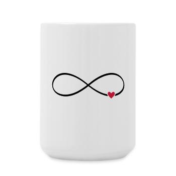 Herz unendlichkeit Zeichen Symbol Geschenk - Große Tasse 440 ml - Weiß - Vorne