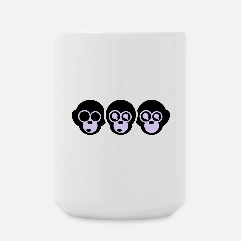 trois singes - Grande tasse 440 ml - blanc