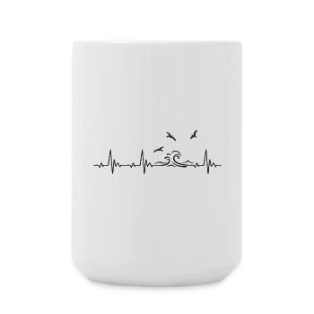 Wave Heartbeat ECG - Large Mug 440 ml - white - Front