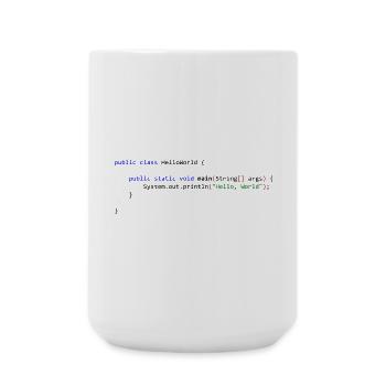 Hello World in Java - Large Mug 440 ml - white - Front