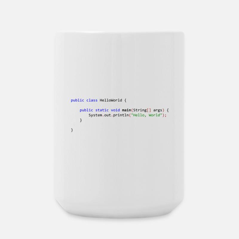 Bonjour tout le monde en Java - Grande tasse 440 ml - blanc