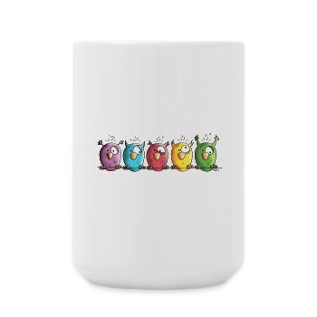 Funny Owls - Eule - Vogel - Große Tasse 440 ml - Weiß - Vorne