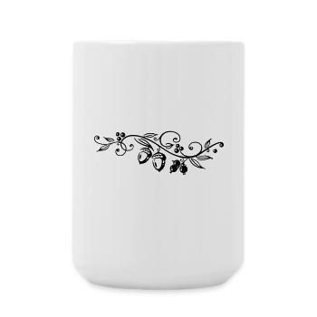 Eicheln Eichenblätter Herbst Wandern - Große Tasse 440 ml - Weiß - Vorne