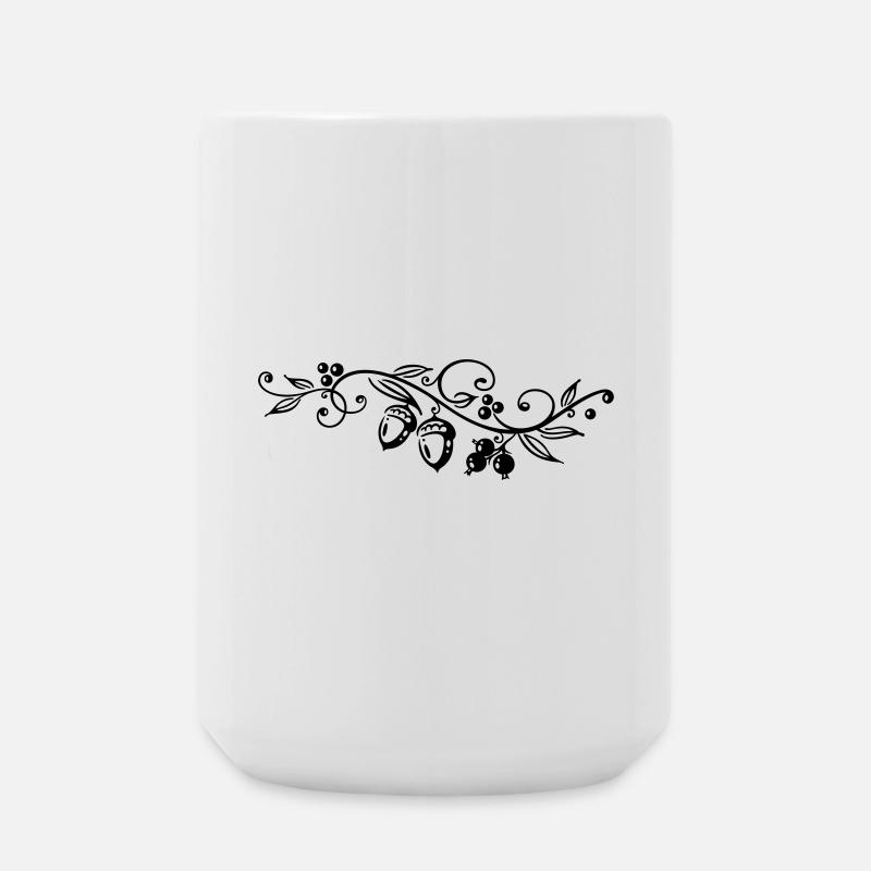 Eicheln Eichenblätter Herbst Wandern - Große Tasse 440 ml - Weiß