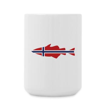 Pollack Norwegen für Angler, die im Fjord angeln - Große Tasse 440 ml - Weiß - Vorne