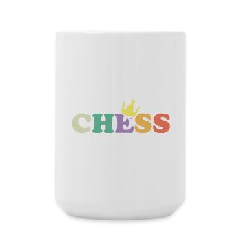 retro vintage chess classic symbol chess crown - Large Mug 440 ml - white - Front