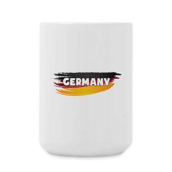 Germany Pinselstrich Flagge Fahne Heimatliebe - Große Tasse 440 ml - Weiß - Vorne