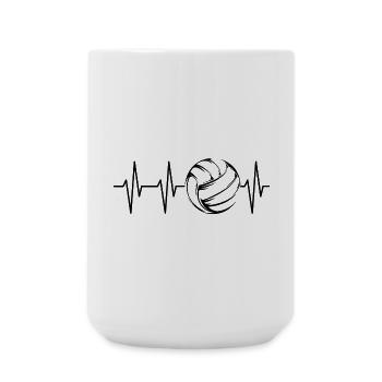 Volley-ball Heartbeat Beach Volley Pulse Symbol - Grande tasse 440 ml - blanc - Devant