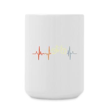 Cyclist Heartbeat - Large Mug 440 ml - white - Front