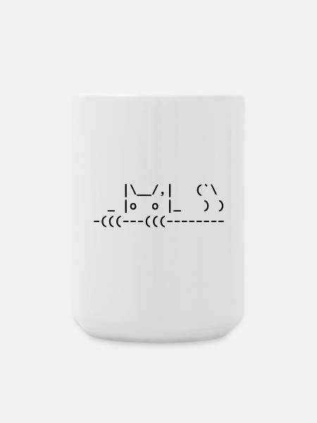 niedliche ascii Katze - cute ascii cat - Große Tasse 440 ml - Weiß