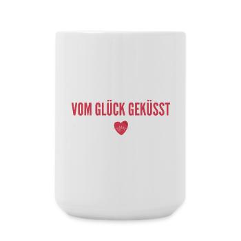 Vom Glück geküsst - Große Tasse 440 ml - Weiß - Vorne