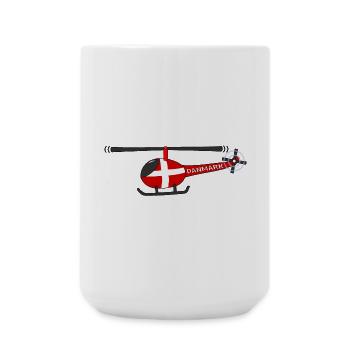 Hélicoptère Danemark Flag Enfants - Grande tasse 440 ml - blanc - Devant