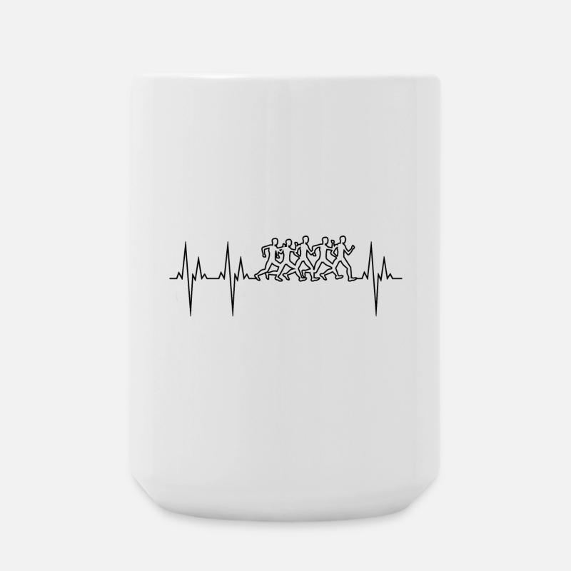 Marathon électrocardiogramme ECG Marathon - Grande tasse 440 ml - blanc