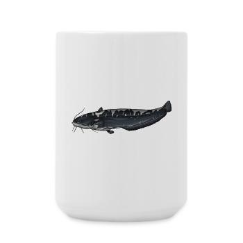 Design des europäischen Wels-Silurus-Angelns - Große Tasse 440 ml - Weiß - Vorne