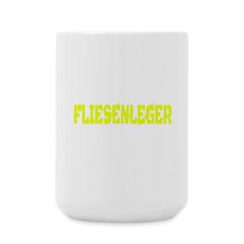 Fliesenleger Design - Große Tasse 440 ml - Weiß - Vorne