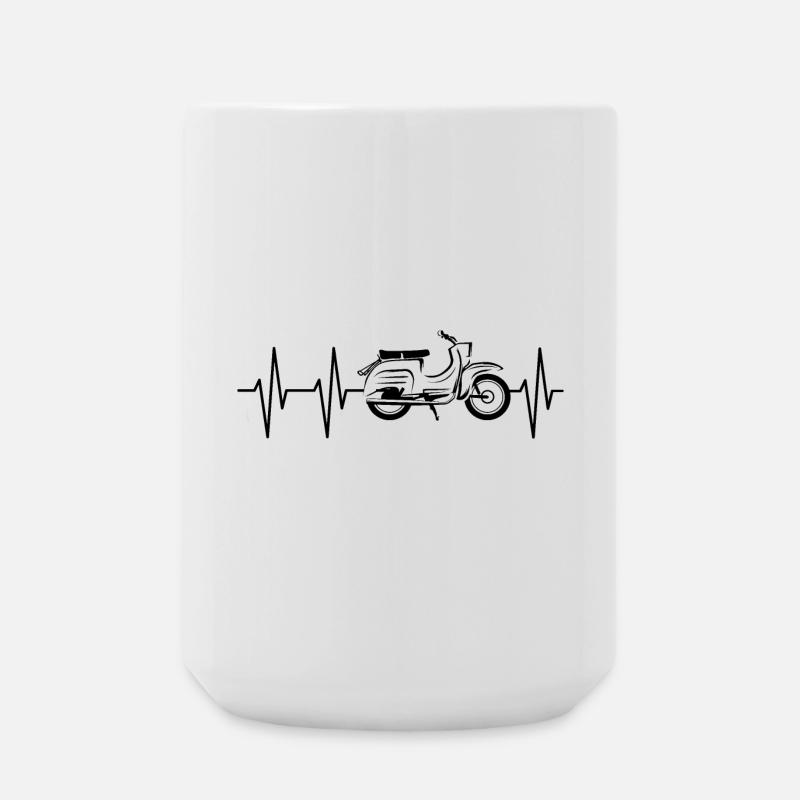 Simson Schwalbe Schwalbefahrer Herzschlag Puls - Große Tasse 440 ml - Weiß