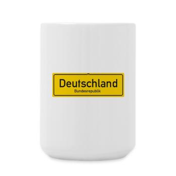 Typenschild des Landes Deutschland - Große Tasse 440 ml - Weiß - Vorne