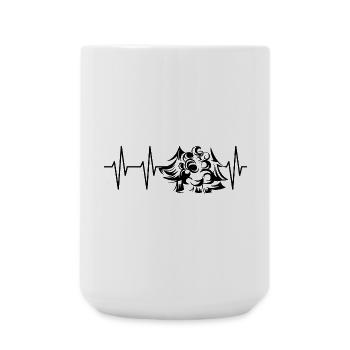 battement de coeur, forêt, arbres, icône, forêts, pouls, arbre - Grande tasse 440 ml - blanc - Devant