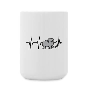 puls elefant rüssel herzschlag comic Symbol süß - Große Tasse 440 ml - Weiß - Vorne