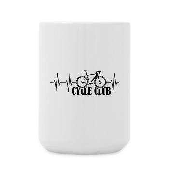 puls cycle club symbol Herzschlag Fahrrad Rennrad - Große Tasse 440 ml - Weiß - Vorne