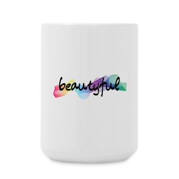 beautyful wunderschön - Große Tasse 440 ml - Weiß - Vorne