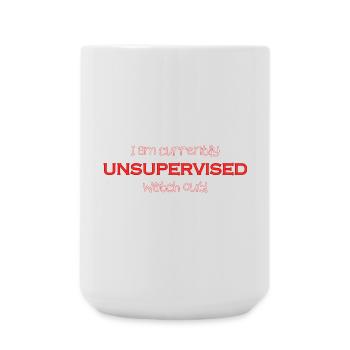 Bin derzeit unbeaufsichtigt, aufgepasst! Lustig. - Große Tasse 440 ml - Weiß - Vorne