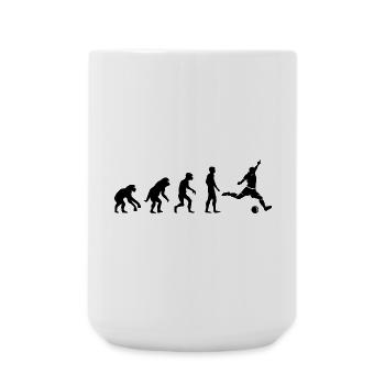 Fußball Evolution Affe lustige Designs Fan Verein - Große Tasse 440 ml - Weiß - Vorne