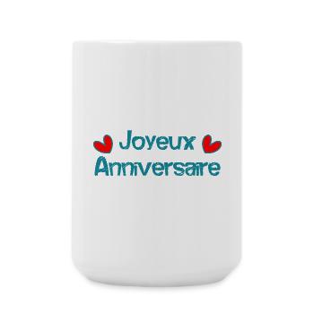 JOYEUX ANNIVERSAIRE - Grande tasse 440 ml - blanc - Devant