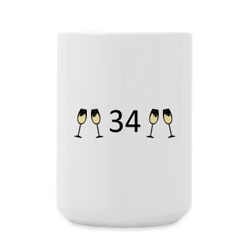 34e anniversaire 34 ans anniversaire 34 ans numéro 34 - Grande tasse 440 ml - blanc - Devant