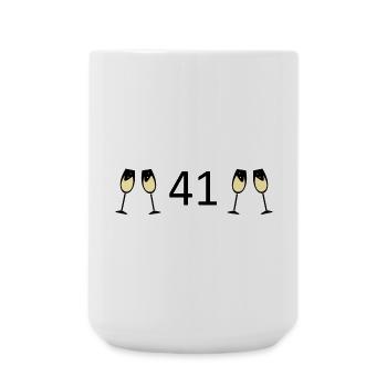41.Geburtstag 41 Jahre Jubiläum 41 Jahre Zahl 41 - Große Tasse 440 ml - Weiß - Vorne