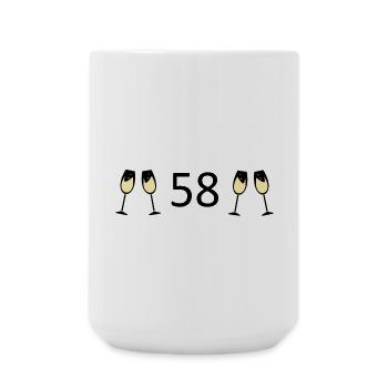 58.Geburtstag 58 Jahre Jubiläum 58 Zahl 58 - Große Tasse 440 ml - Weiß - Vorne