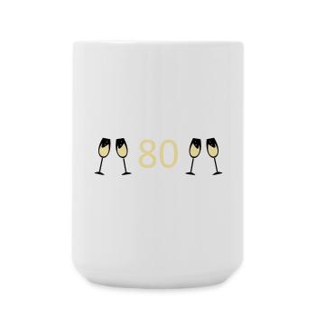80.Geburtstag 80 Jahre Jubiläum 80 Zahl 80 - Große Tasse 440 ml - Weiß - Vorne