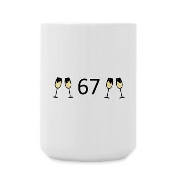 67.Geburtstag 67 Jahre Jubiläum 67 Zahl 67 schwarz - Große Tasse 440 ml - Weiß - Vorne