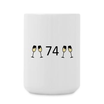 74th Birthday 74 Years Anniversary 74 Number 74 Black - Large Mug 440 ml - white - Front