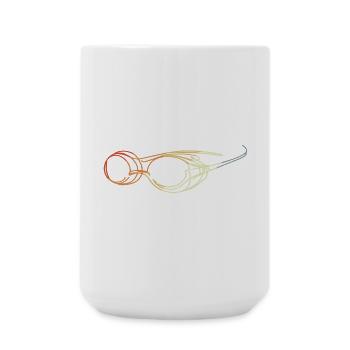 Swimming Goggles Drawing - Large Mug 440 ml - white - Front