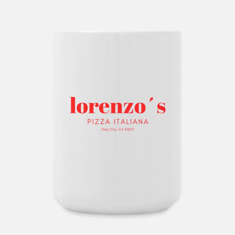 Lorenzo´s Pizza Schriftzug - Große Tasse 440 ml - Weiß