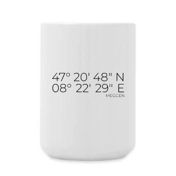 Koordinaten Meggen Luzern Schweiz - Große Tasse 440 ml - Weiß - Vorne