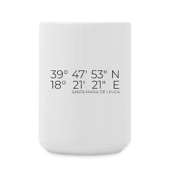 Koordinaten Santa Maria de Leuca Apulien Italien - Große Tasse 440 ml - Weiß - Vorne