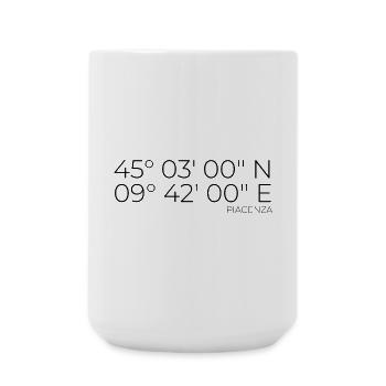 Coordinates: Piacenza, Italy - Large Mug 440 ml - white - Front